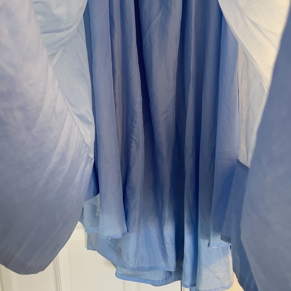 Donna Karan Vintage DKNY Pure 100% Silk Sky Blue Wrap Skirt - Picture 12 of 17